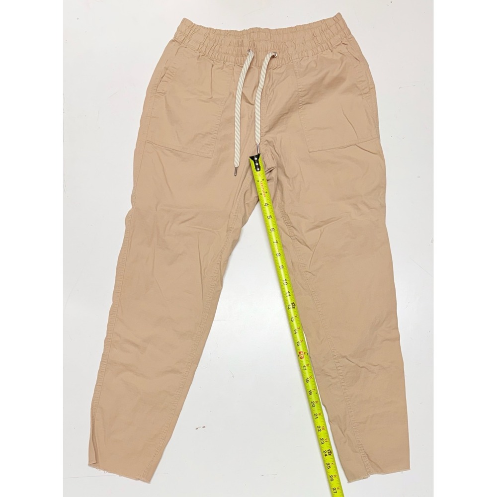 Vuori Women Ripstop Pant Tan Elastic Drawstring Tapered Leg 27 Inseam Size S